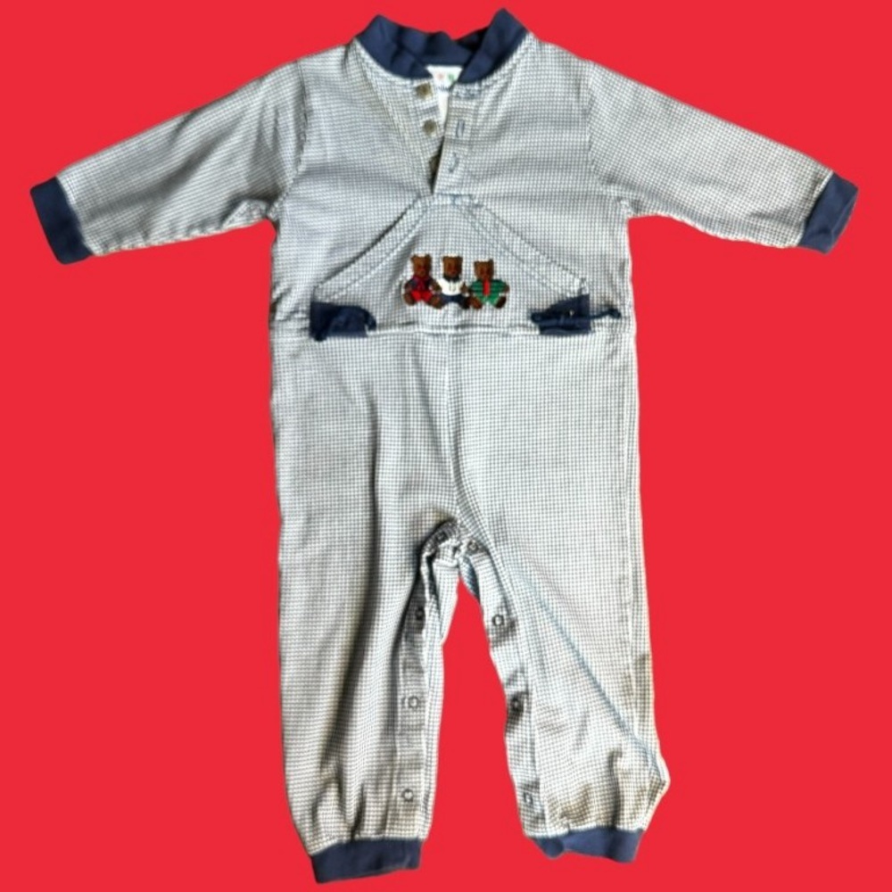 Vintage* plaid teddy bear one piece